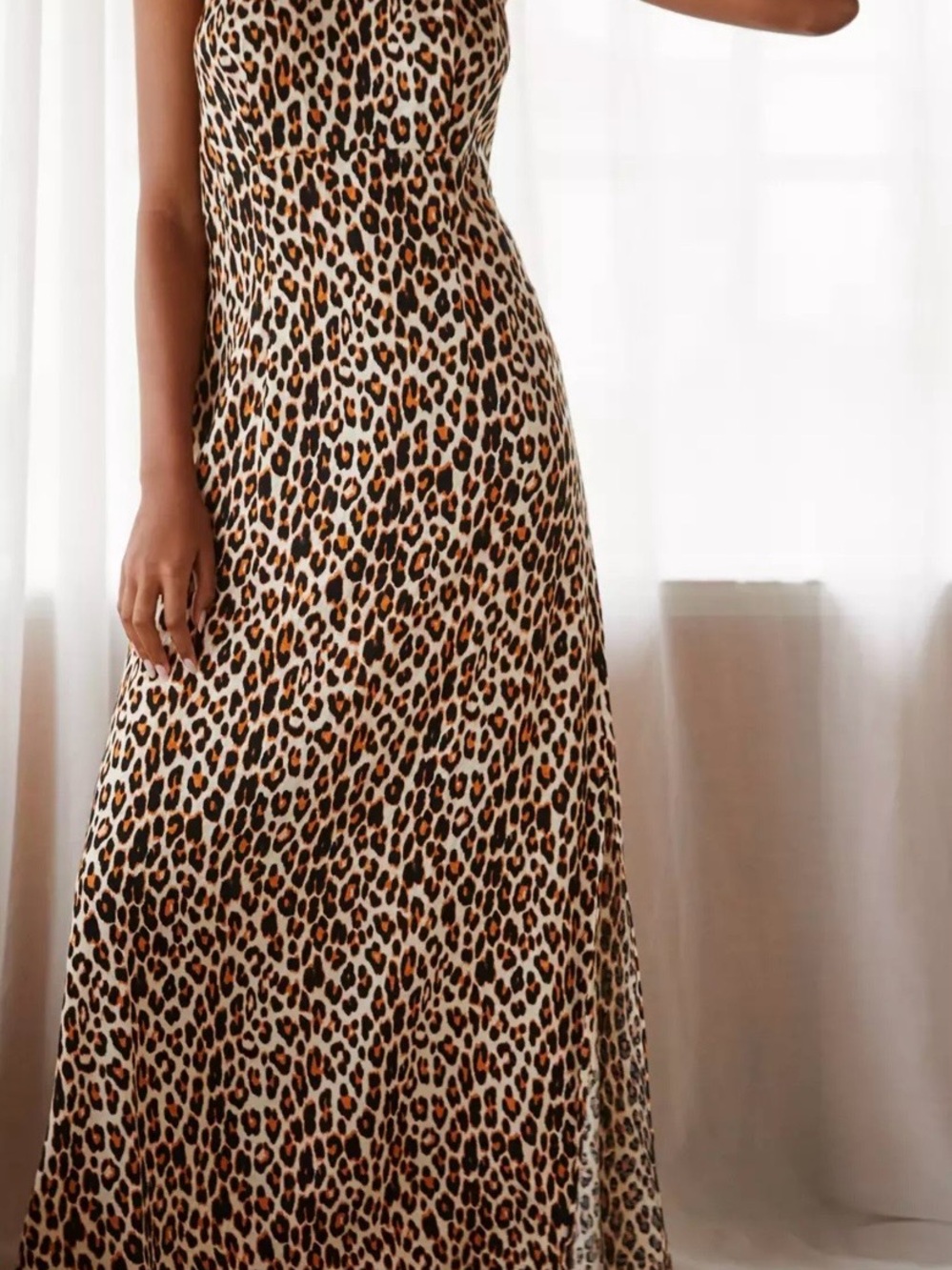 Anthropologie leopard print soft maxi dress NEW XS